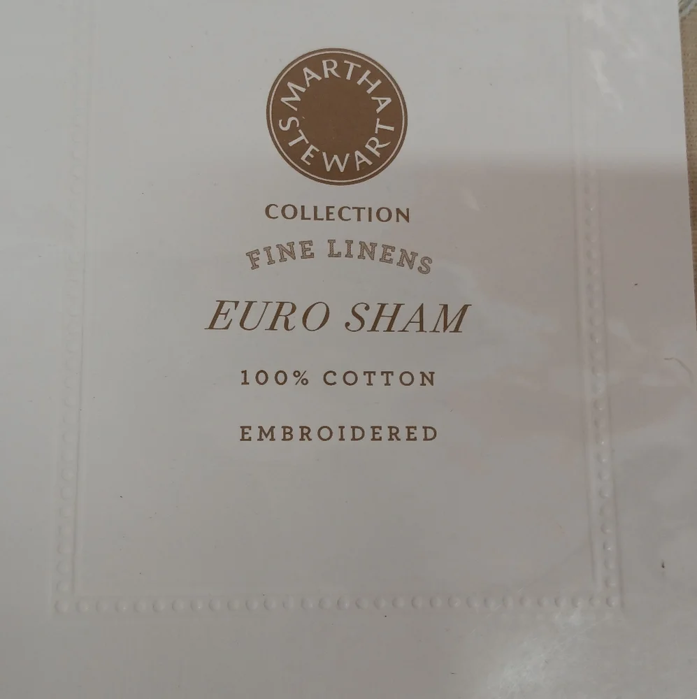 Martha Stewart Fine Linens Embroidered Euro Sham SINGLE 26